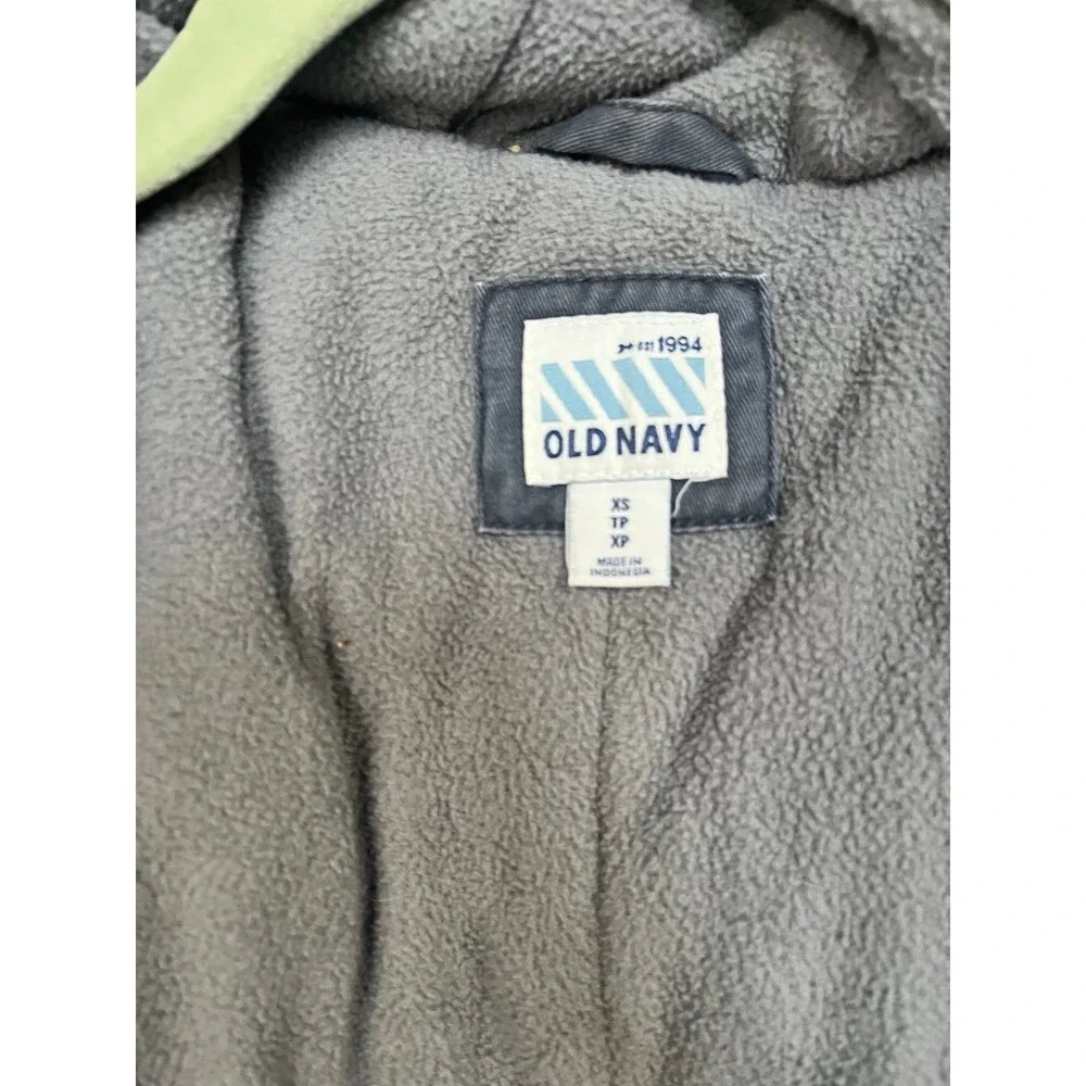 Old navy boys gray blue khaki winter coat jacket size xs 4 5